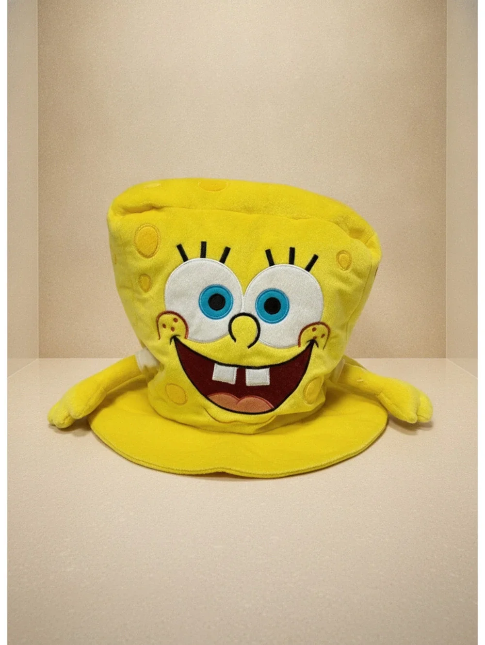 SpongeBob SquarePants Plush Character Large Yellow Bucket Hat GUC